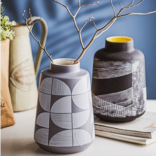 Bình Gốm Phong Cách Hiện Đại  - Đẹp Rẻ - Họa tiết tô tay