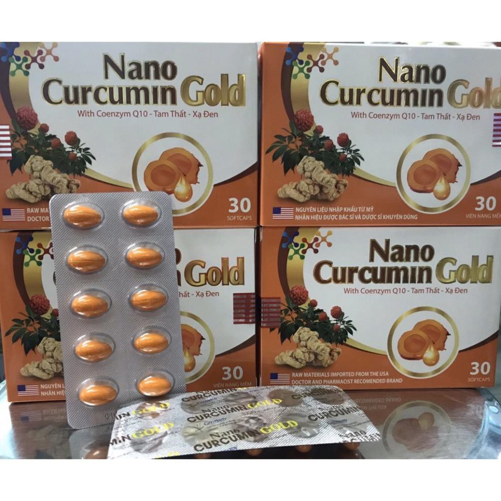 Nano Curcumin Gold 30 Viên hỗ trợ dt viêm loét dạ dày, tá tràng, trào ngược dạ dày thực quản