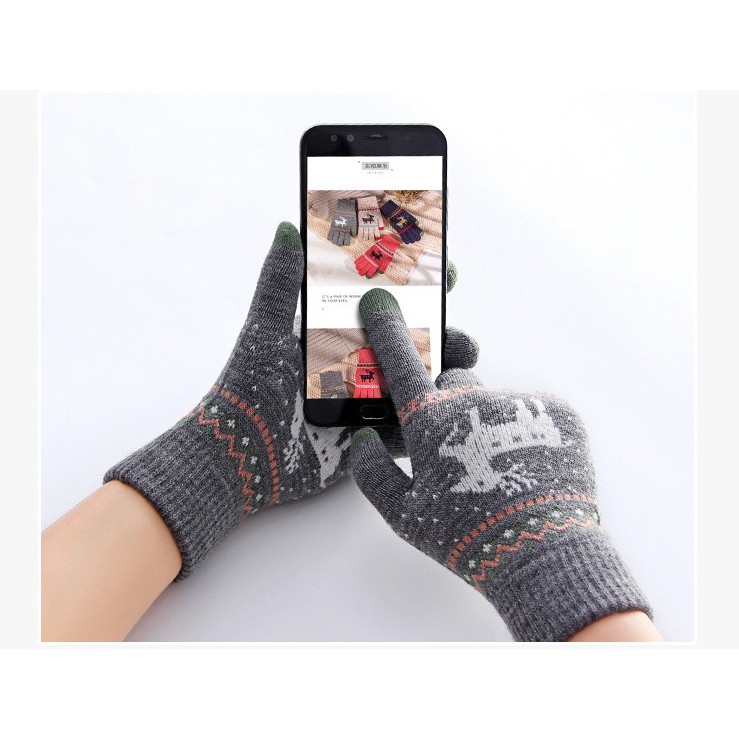 [FREESHIP] Găng tay len nữ - họa tiết các loại