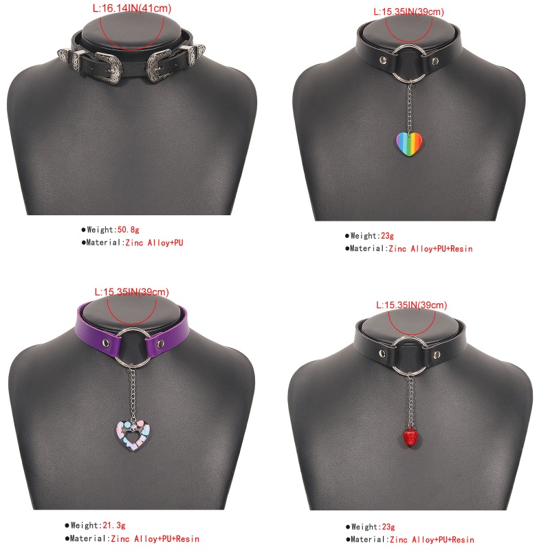 Vòng Cổ Choker Màu Đen Phối Khóa Trái Tim Phong Cách Punk Cho Nữ