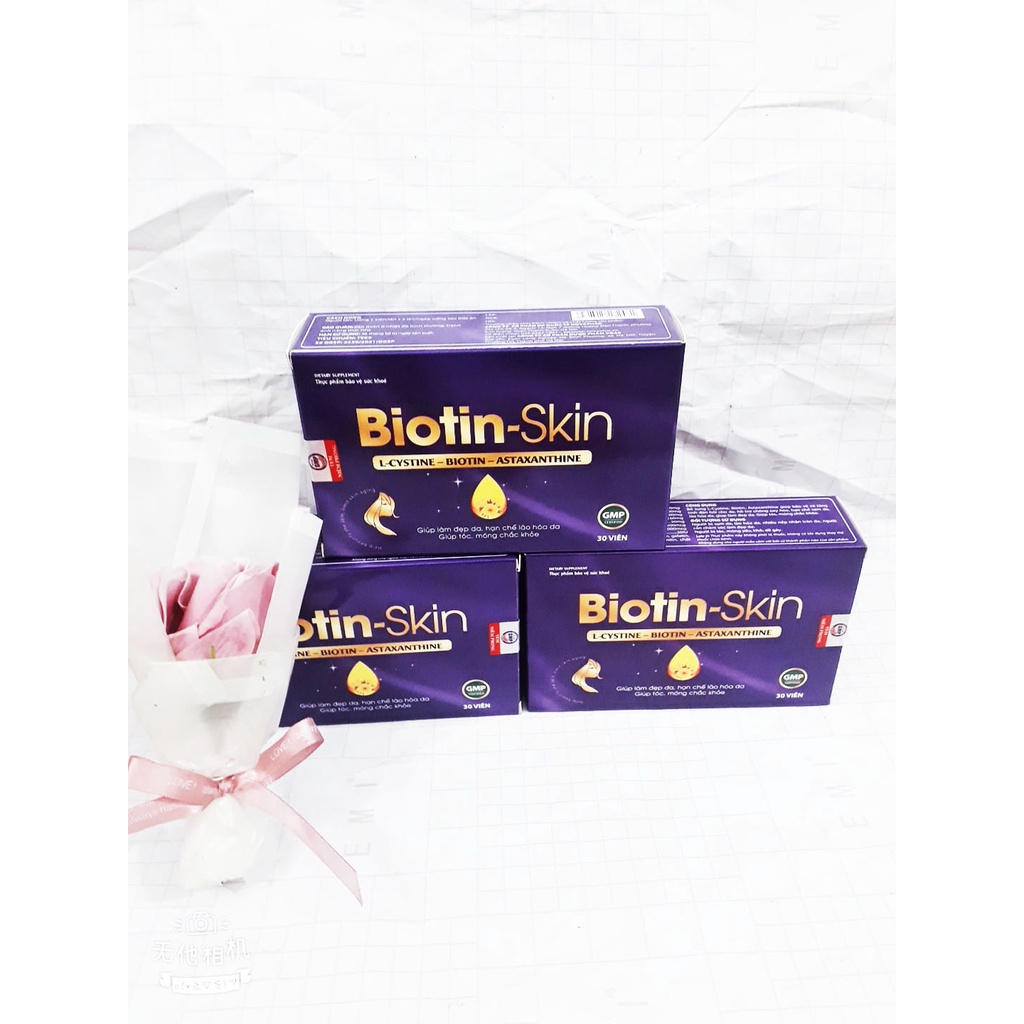 Viên uống BIOTIN SKIN, giúp làm đẹp da, hạn chế sạm da, lão hóa da; giúp tóc, móng chắc khỏe