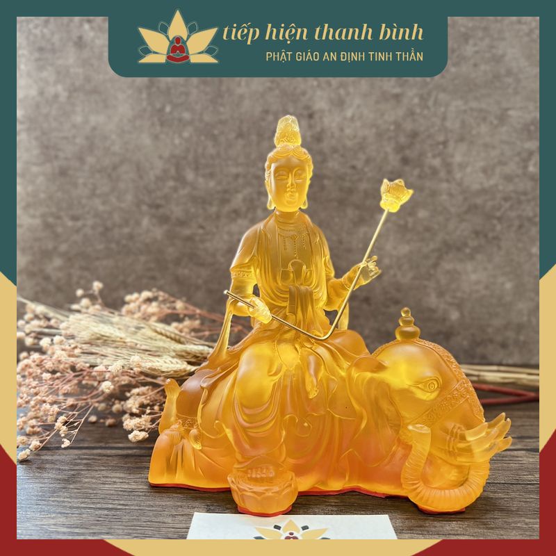 Tượng Bồ Tát Văn Thù Sư Lợi Lưu Ly và Tượng Bồ Tát Phổ Hiền Lưu Ly