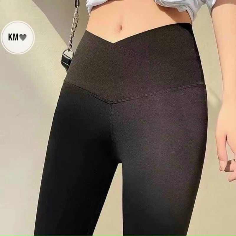 QUẦN LEGGING CẠP CHÉO HỘP VÀNG CHẤT ĐẸP MS12233