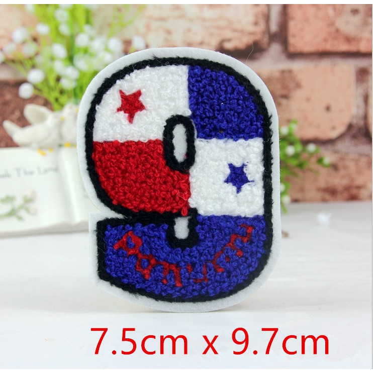 Nhãn số 0-9 tự thêu ủi quần áo