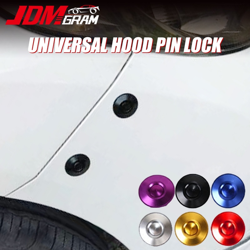 1 Bộ Bộ Chốt Khóa Nắp Ca-Pô Xe Hơi Khóa pin mui xe bằng nhôm 22mm đa năng tự động nút nhấn nắp ca-pô Kẹp nắp ca-pô nhanh chốt chốt tháo phụ kiện trang trí ngoại thất ô tô