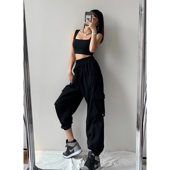 ÁO CROPTOP CỔ VUÔNG ( 2 màu trắng , đen )