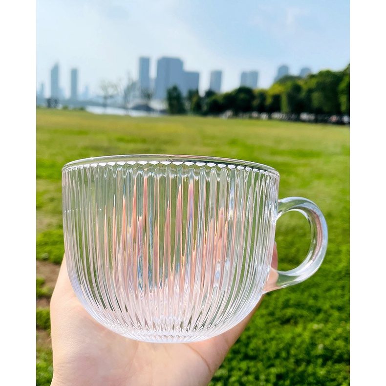 Tách Ly Cốc Thủy Tinh Ăn Sáng Ngũ Cốc Breakfast Cup Hình Bò Sữa (K Kèm Que Khuấy)