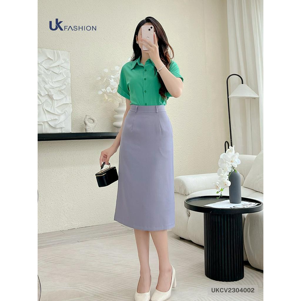 Chân Váy Chữ A NK FASHION Thiết Kế Basic Thanh Lịch Chất Vải Nhập Hàn Cao Cấp Không Nhăn UKCV2304002