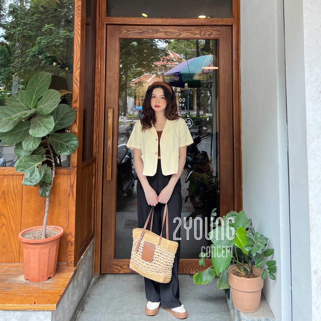 Áo hai dây bản to dáng croptop, mút đệm ngực  A1620