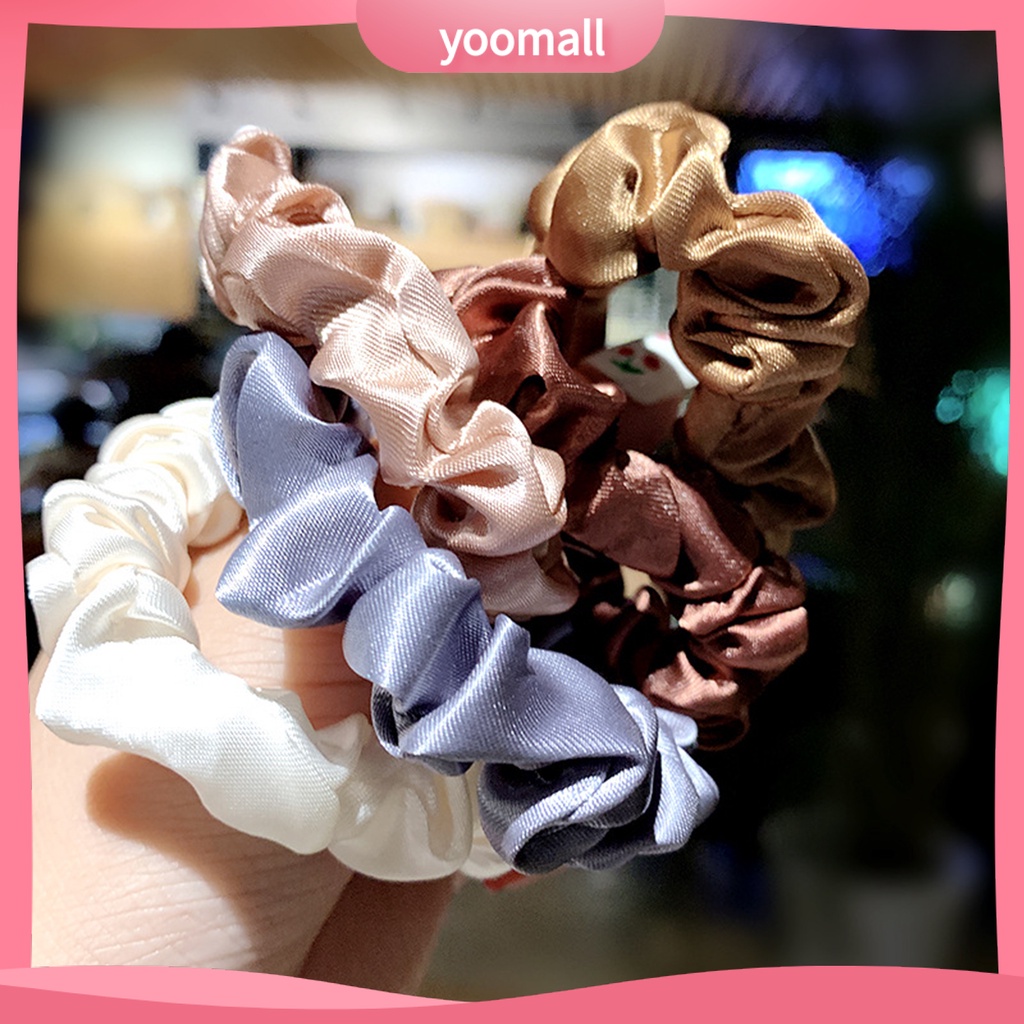 Bộ 6 Dây Cột Tóc Co Giãn Thiết Kế Đơn Giản Dễ Phối Đồ Thời Trang Cho Nữ