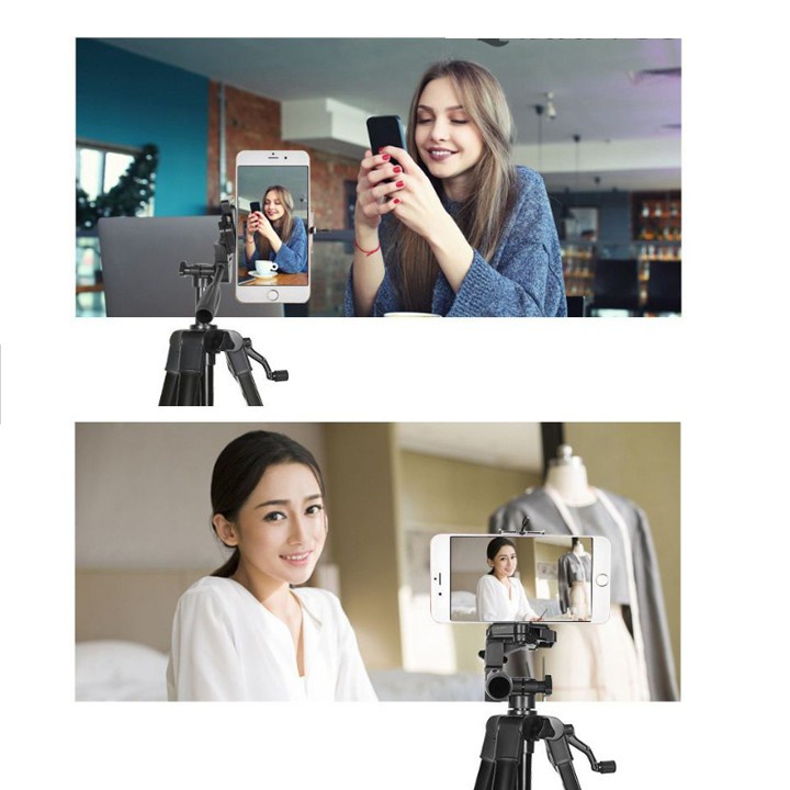 GẬY TRIPOD 3366 3 CHÂN CHO ĐIỆN THOẠI MÁY ẢNH MÁY QUAY PHIM CAO 1,5M TẶNG KẸP ĐIỆN THOẠI CAO CẤP