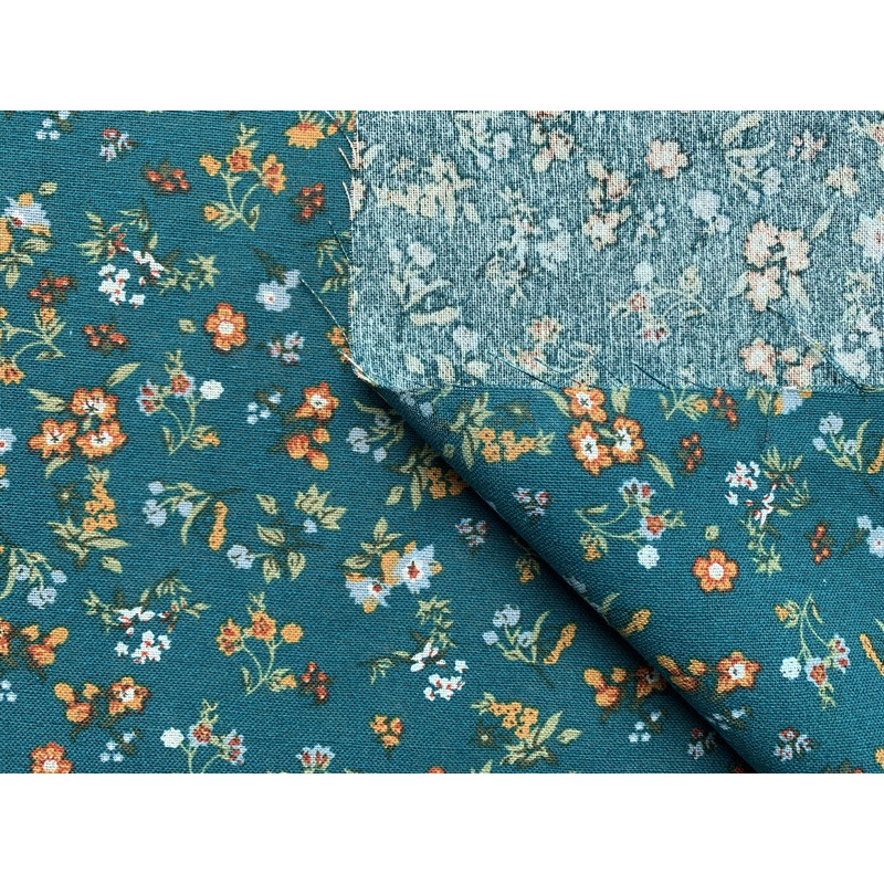 Vải linen bột họa tiết hoa nhí vintage 50x150cm may áo dài, váy đầm