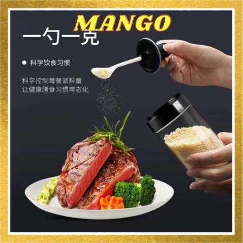 Siêu rẻ set 4 Hũ, lọ gia vị thủy tinh nhà bếp kèm thìa set đủ loại MANGO STORE