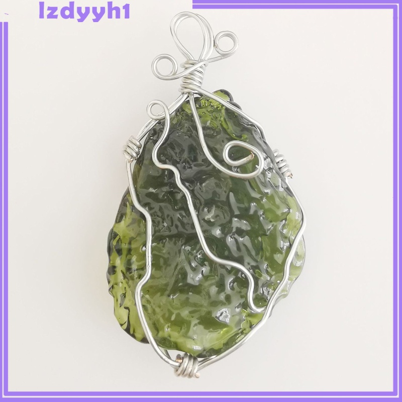 JoyDIY  Crystal Irregular Moldavite Pendant Natural Energy Stone for Women Girls