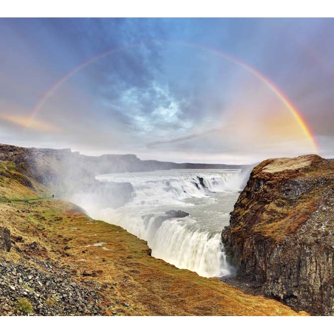 Tranh dán tường 3D cảnh thác nước hùng vỹ đẹp đến ngỡ ngàng