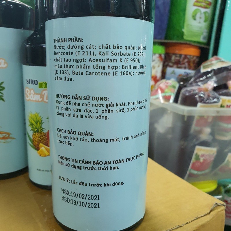 SIRO SÂM DỨA MÀU XANH LÁ( 300ml vs 700ml)