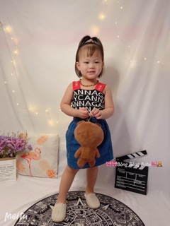 Chân váy bò mềm cho bé gái