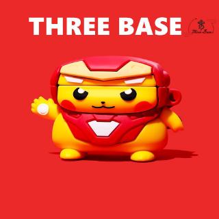 Airpods case Cartoon Marvel Iron Man Pokemon Pikachu Crayon Shin Chan Soft Casing Portable airpods pro Cover For Apple Wireless Bluetooth Headset
