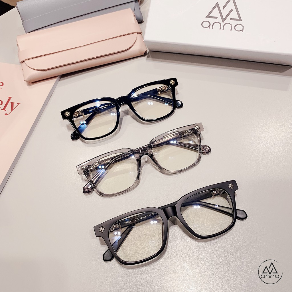 Gọng kính mắt thời trang nam nữ ANNA dáng vuông chất liệu nhựa cốt kim loại 380HQ010 | BigBuy360 - bigbuy360.vn