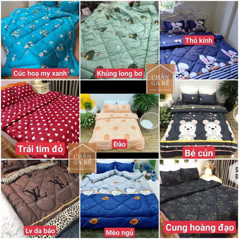 Chăn phao cotton poly dày dặn hàng loại 1(1m8x2m) chưa kèm ga gối