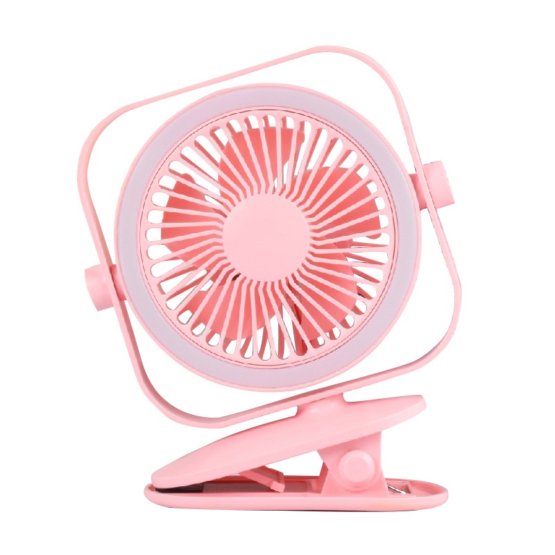 Quạt Mini - Quạt Kẹp Bàn Thích hợp cho dân Văn Phòng, Xoay 360 độ, Kẹp chắc chắn – Siêu Mát - có đèn ngủ thông minh
