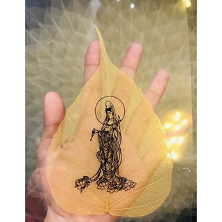 Lá Bồ Đề hình BỒ TÁT may mắn cho bản thân và gia đình