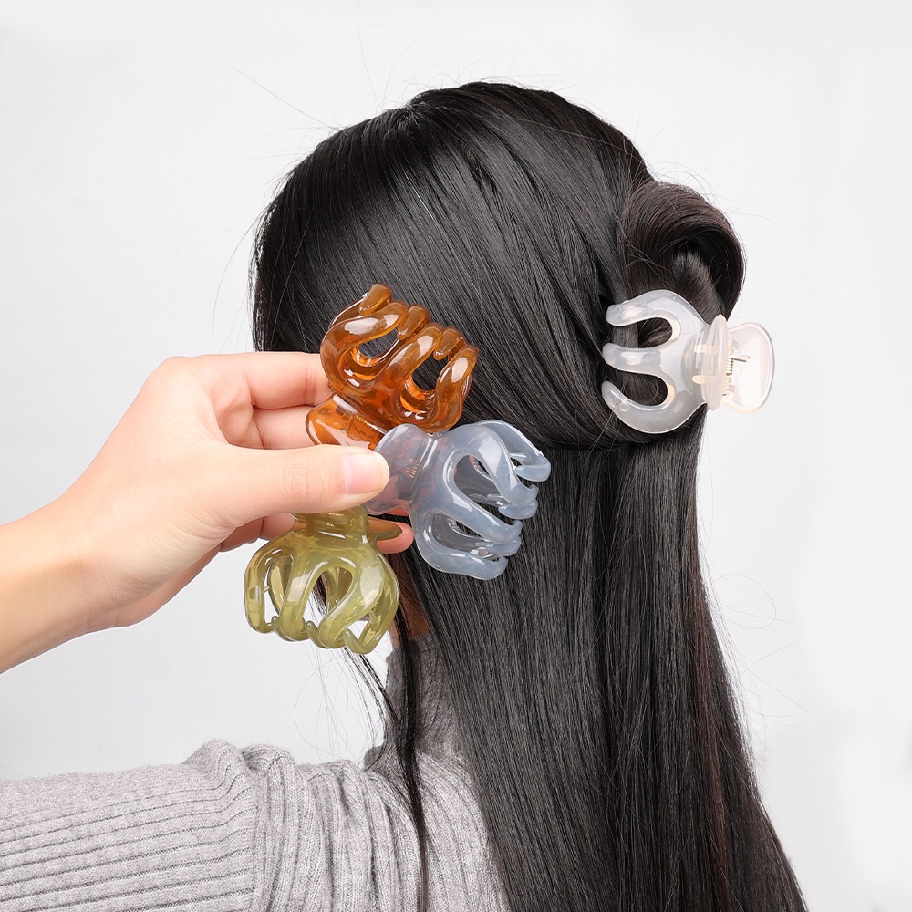 Kẹp Tóc Đuôi Ngựa Cố Định Tóc Đuôi Ngựa Khoét Lỗ Trái Tim Màu Thạch Đáng Yêu Thời Trang Hàn Quốc