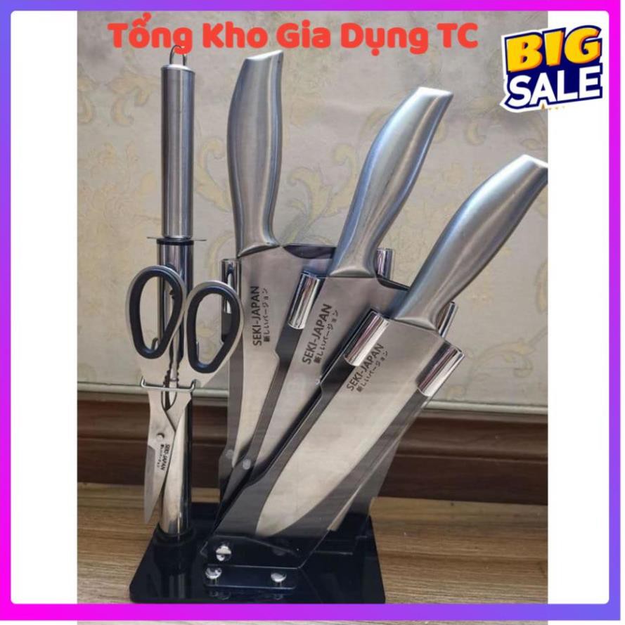 Bộ dao nhà bếp Nhật Bản 6 món chất liệu inox sắc bén chống rỉ an toàn cho sức khoẻ