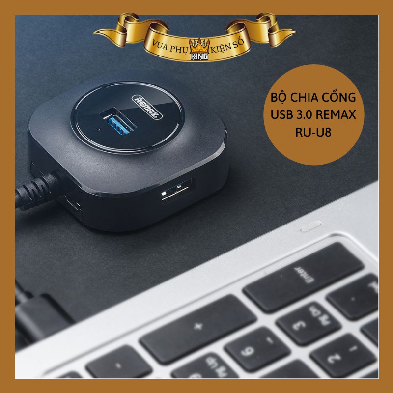 BỘ CHIA CỔNG USB 3.0 REMAX RU-U8 ✔️ Bảo hành toàn quốc 12 tháng