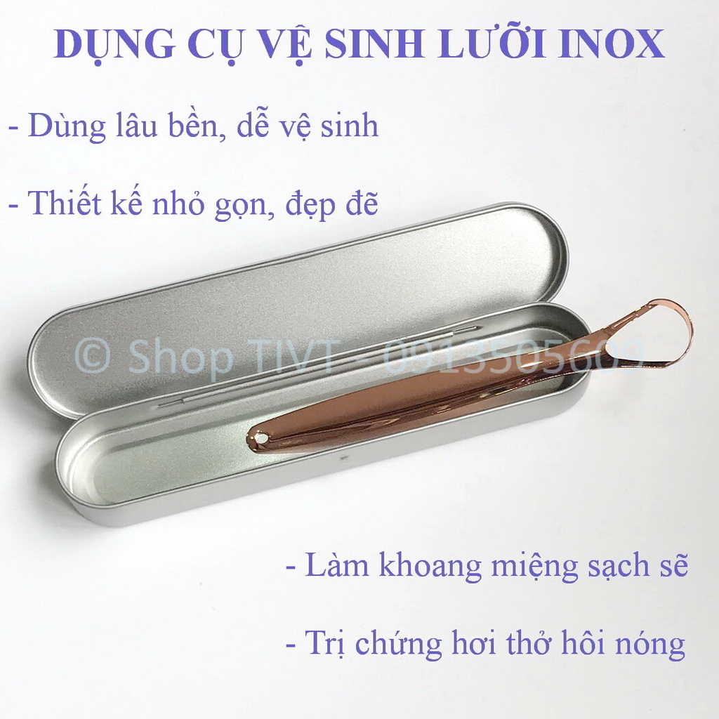 Đồ rơ lưỡi Inox vàng, cây nạo lưỡi thép không gỉ, dụng cụ Inox vệ sinh sạch lưỡi hết hơi thở hôi nóng-Tiện Ích Vượt Trội