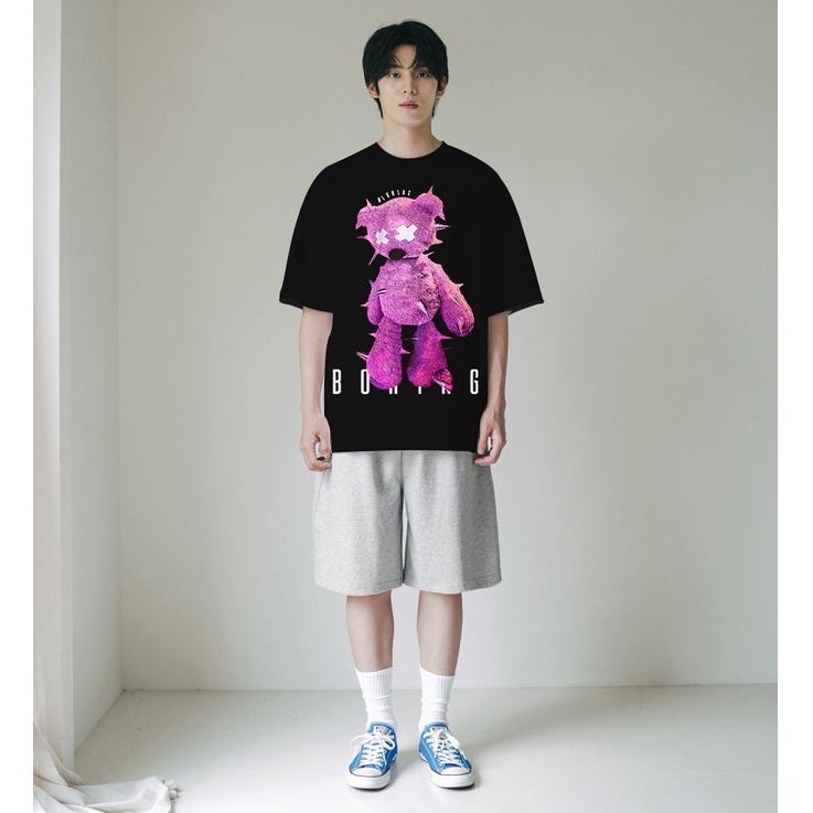 Áo thun Unisex Nikolas 100% Cotton Pinky Bear Tee