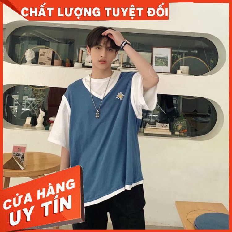 Áo gile unisex form rộng Thêu Hoa Cúc nam nữ phong cách ulzzang siêu hot