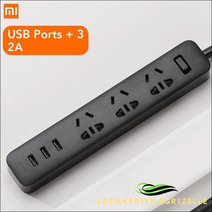 Ổ Cắm Điện Thông Minh Xiaomi Mi Với 3 Cổng Usb 2a Tiện Dụng Đen