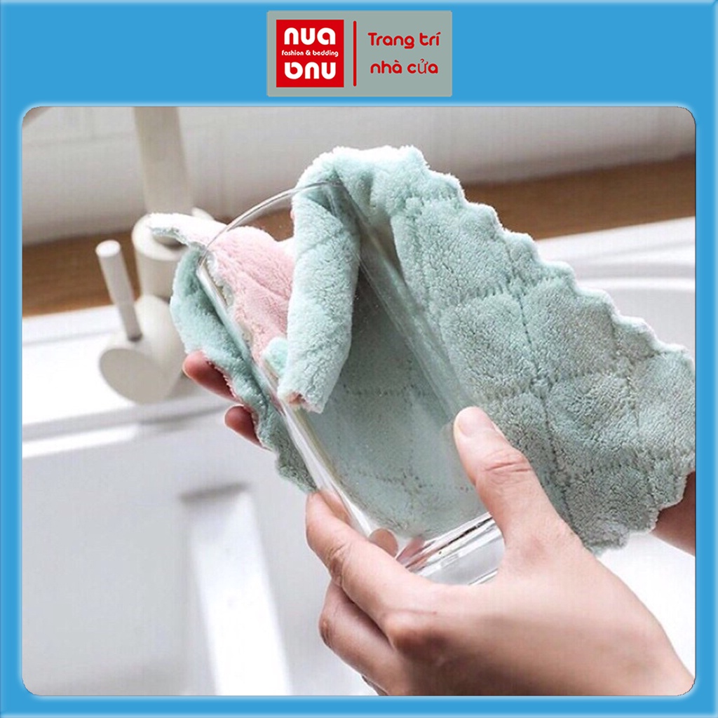[ COMBO 10 ] Khăn lau đa năng Nua fashion &amp; bedding lau bếp bát đĩa cốc chén hai mặt thấm nước chống dính dầu mỡ