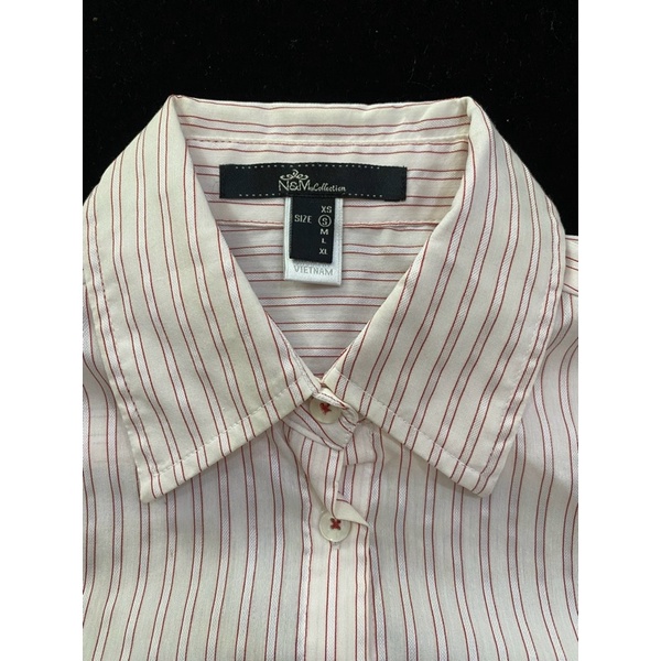 Áo sơ mi tay dài vải kate kẻ sọc màu Nino.maxx  - Thanh lý vnxk