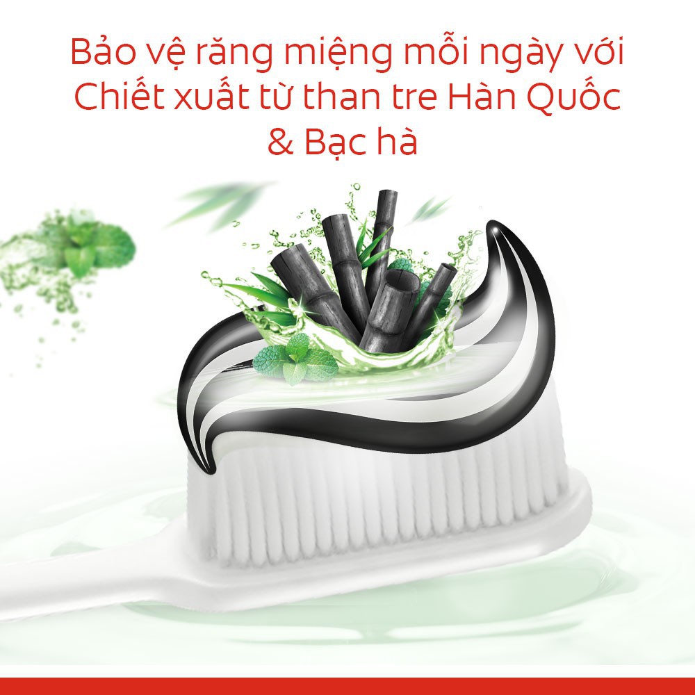 Bộ chăm sóc răng miệng Colgate than hoạt tính: 2 Kem đánh răng Than Bạc Hà &amp; 2 Bàn chải SlimSoft