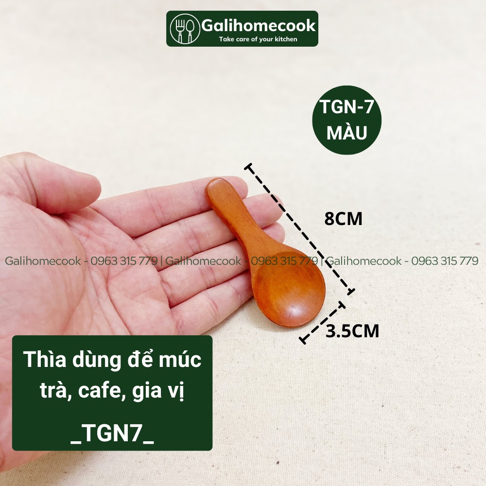Muỗng Gỗ Gia Vị Mini Phong Cách Nhật - Thìa Gia Vị Nhỏ Múc Gia Vị Trà Cà Phê Ngũ Cốc | Galihomecook TGN7
