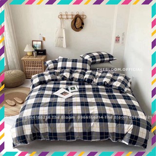 Cotton living 4 món cao cấp, ga gối cotton hàng nhập khẩu nguyên set, vải mềm mịn
