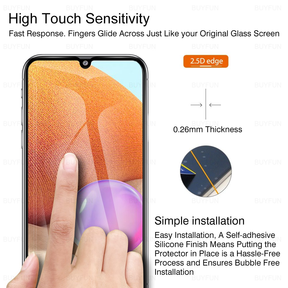 Kính cường lực 2 trong 1 cho Samsung Galaxy A72 A52 A32 4G A52s A42 5G A12 S21+ A02 A02S S21 Plus M51 M12 F62 M62 F41