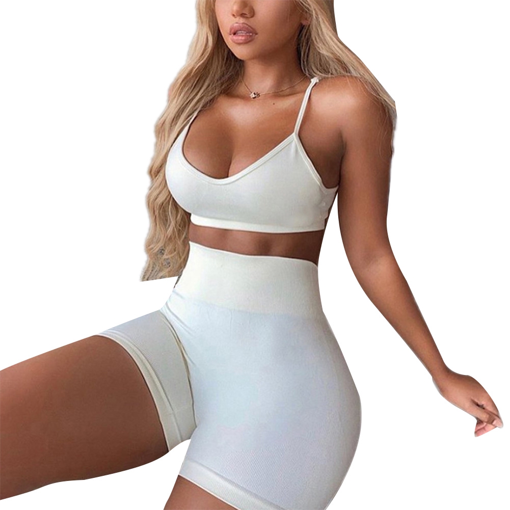 Set Áo Croptop Sát Nách + Quần Skinny Lưng Cao Phong Cách Thể Thao Năng Động