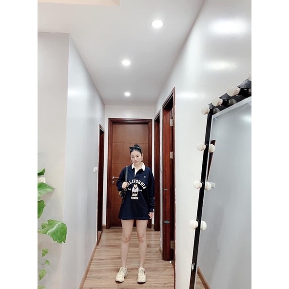 ÁO NỈ BÔNG GẤU CỔ POLO