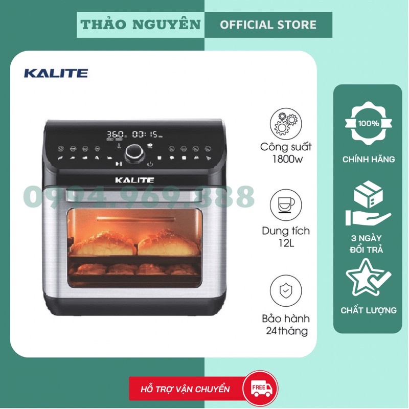 Nồi chiên không dầu Kalite Q12 (12L) và Q10 (10L)  -Tặng Bộ Kẹp Xịt Cao Cấp- Hàng chính hãng bảo hành 12 tháng