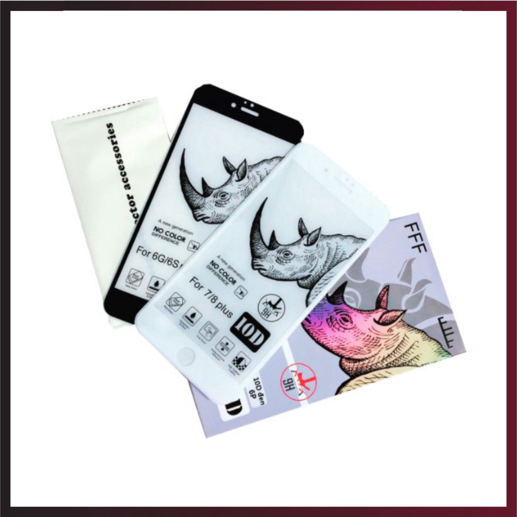 Kính cường lực iPhone, cường lực iphone Tê Giác 10D Full màn-Loại Xịn 7 8 Plus X XS XS MAX 11 PRO MAX 12MINI PRO PROMAX