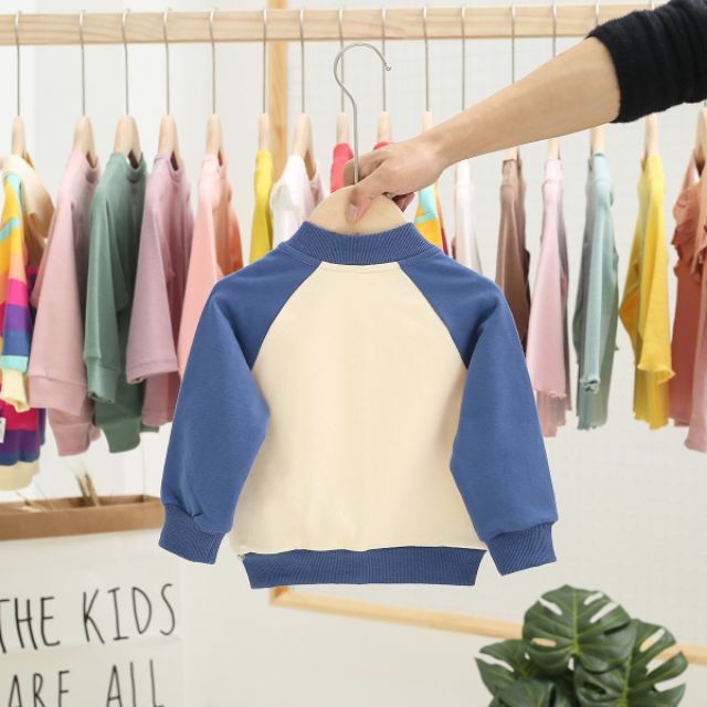 Áo Khoác Cho Bé Trai Bé Gái, Áo Khoác Bomber Nỉ Cute Cho Bé