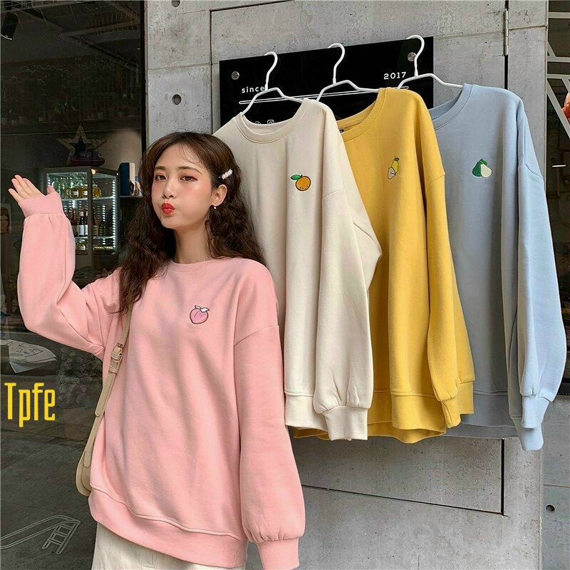 [ VIDEO THẬT ] Áo sweater unisex form rộng nỉ Trái Cây nam nữ ulzzang Wind thu đông | BigBuy360 - bigbuy360.vn
