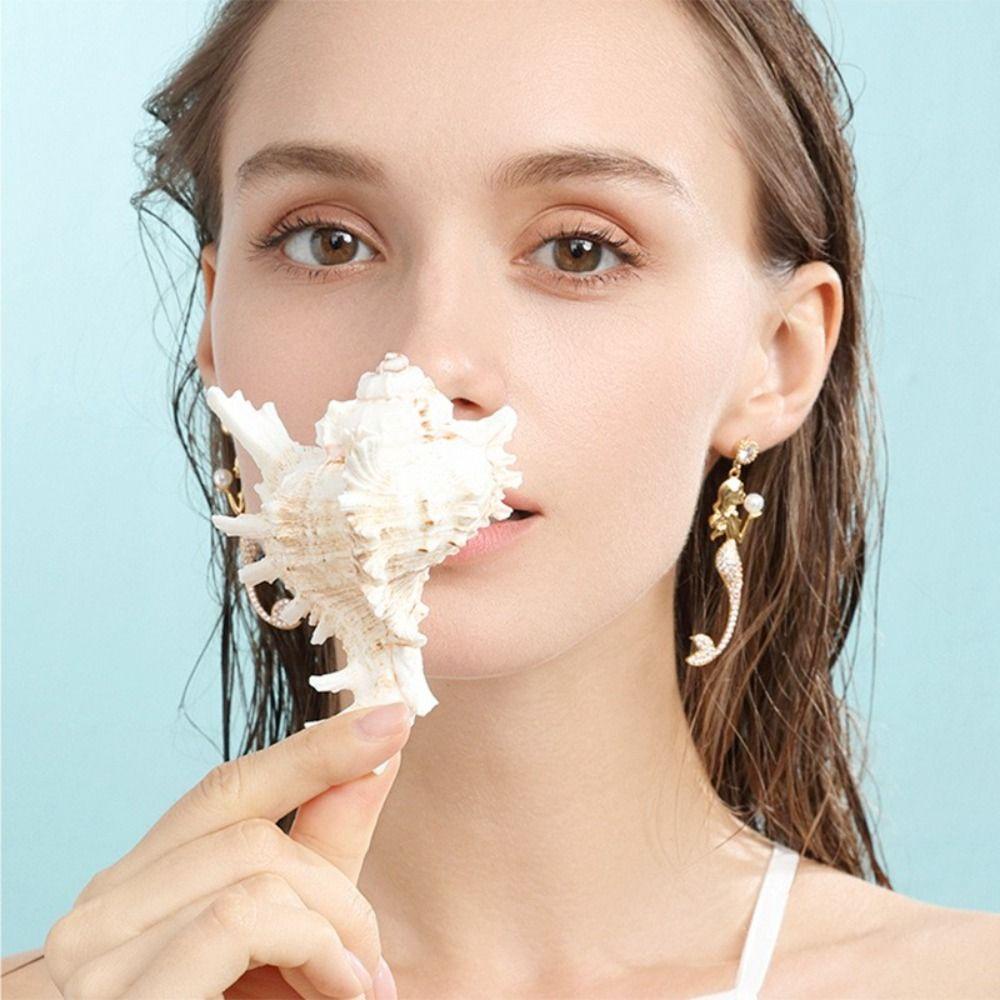 Vanes1 Nàng Tiên Cá Móc Treo Sang Trọng|Bông Tai Hình Đuôi Cá Đính Ngọc Trai Phong Cách Hàn Quốc