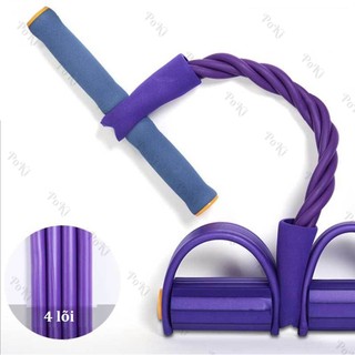 Dây kéo tập cơ bụng lưng JD - 4 dây CAO SU, dụng cụ tập cơ tại nhà - POKI