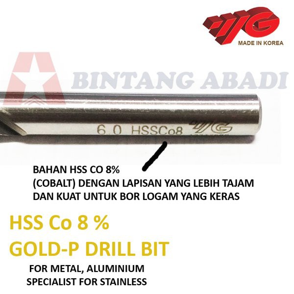 Mũi Khoan Yg-1 4.0 mm Hss Cobalt 8 Chấu Bằng Thép Không Gỉ Bits