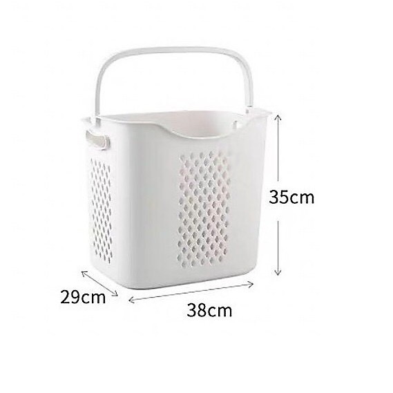 Combo 2 sọt nhựa lớn có quai xách Ts-5329.1( màu trắng )