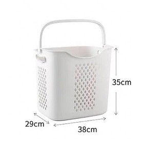 Combo 2 sọt nhựa lớn có quai xách Ts-5329.1( màu trắng )